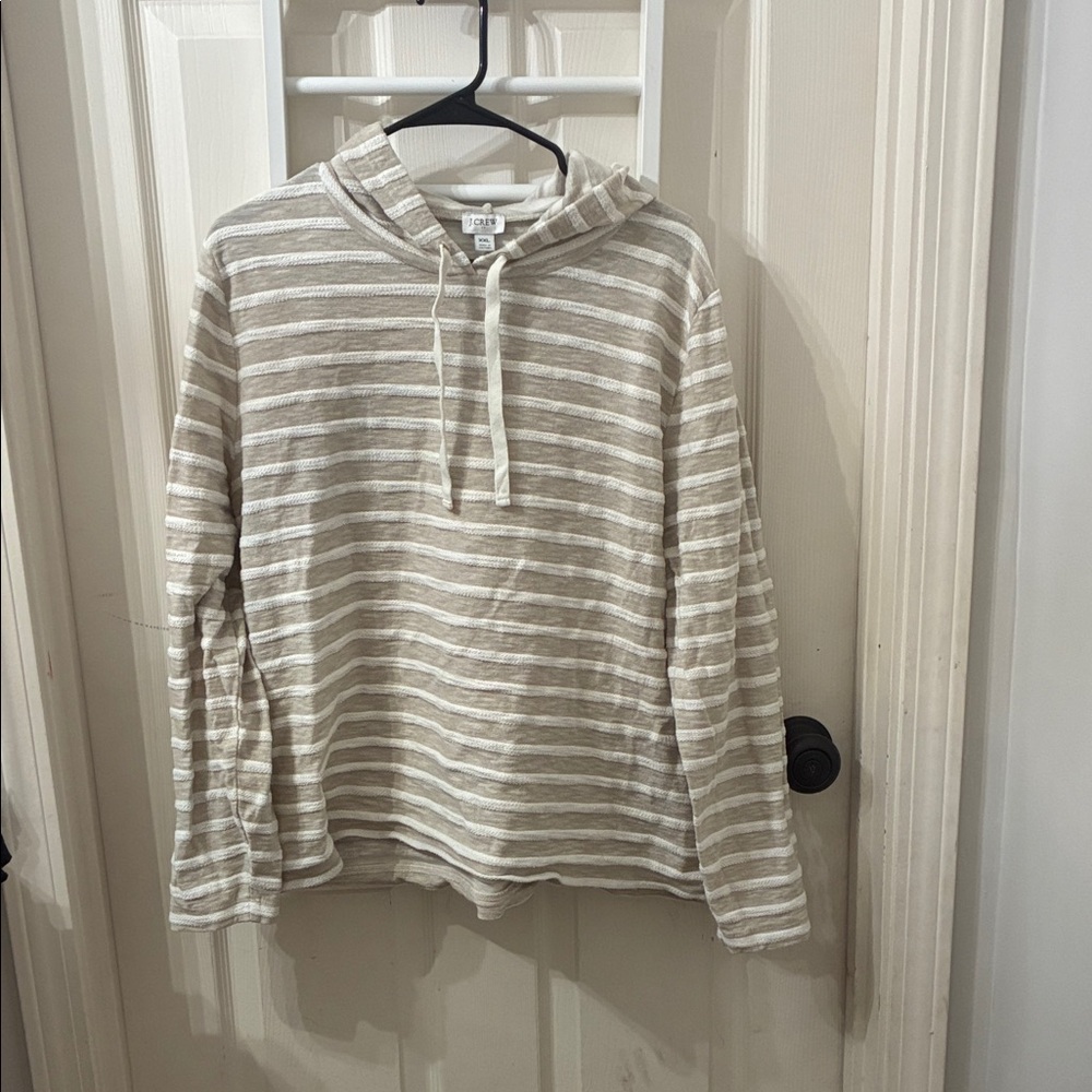 J. Crew Beige and White Striped Pullover